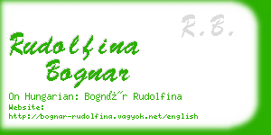 rudolfina bognar business card